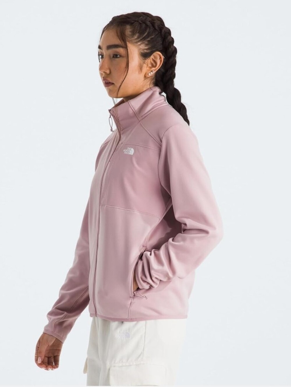 NWT The North Face Jacket Womens Pink 100WT Cinder Full Zip Slim Fleece Jacket